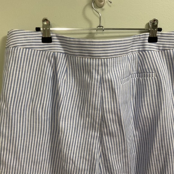 Talbots Linen Blend Slim Leg Crop Pants - Sunset Stripe - Picture 3 of 4